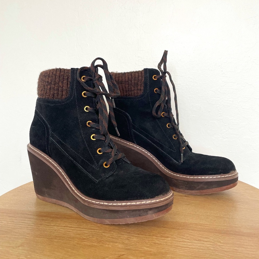 Tommy Hilfiger Suede Winter Booties with Wedge Heels